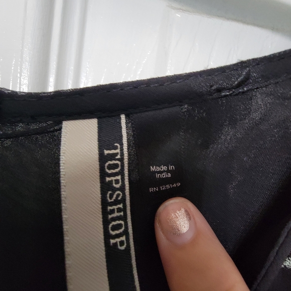 Super cute Topshop dress.  Black,  sheer  with rose embroidered embellishments. - Picture 10 of 10